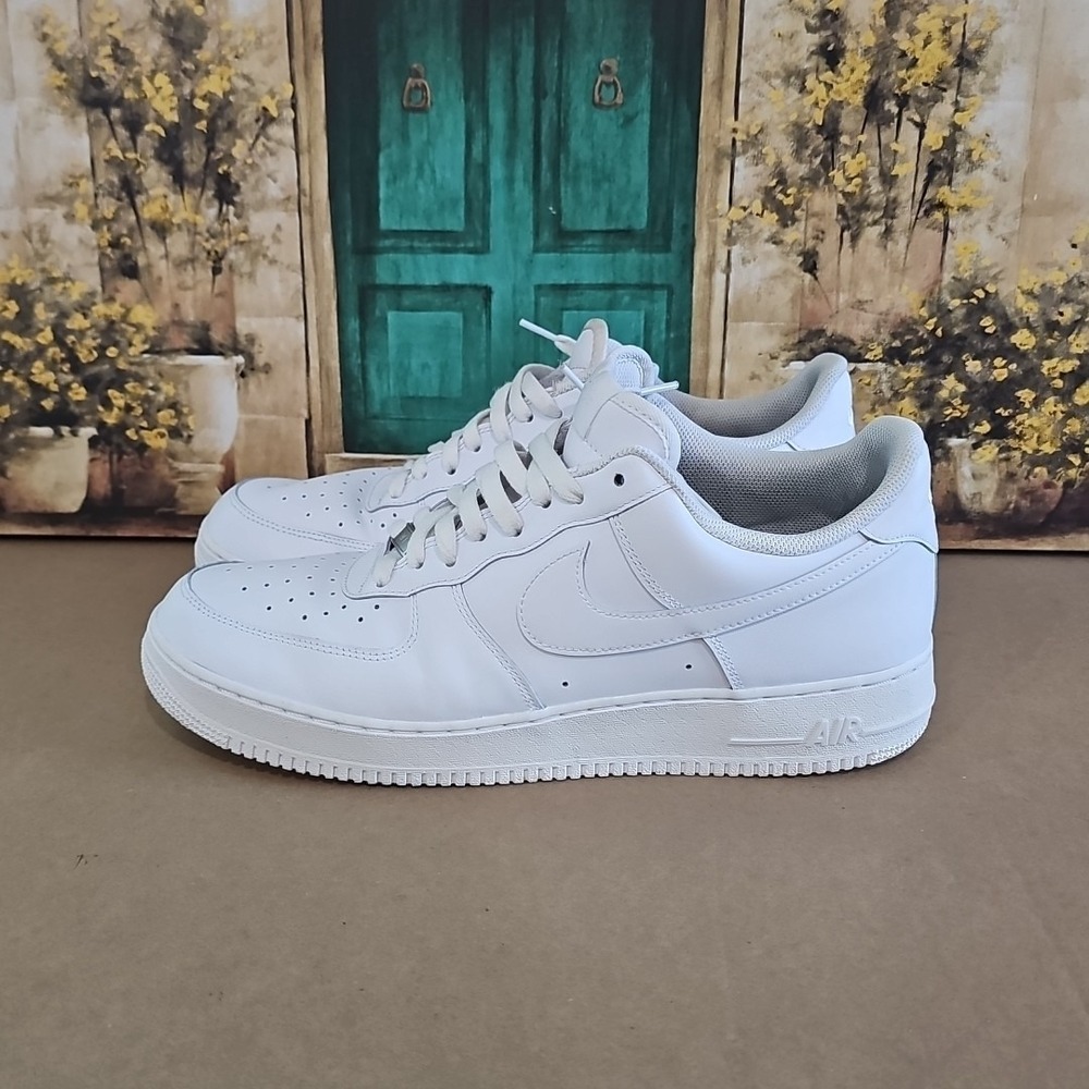 Nike Air Force 1 '07 Low top Triple White Shoe- US Size 14- CW2288-111